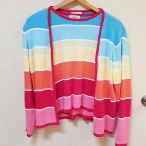 Talbots Cruise wear sweater set colorful 2 pieces